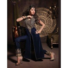 Blue MASKEEN BY MAISHA DETAILED EMBROIDERED WINTER WEAR DESIGNER SUIT MK-1901